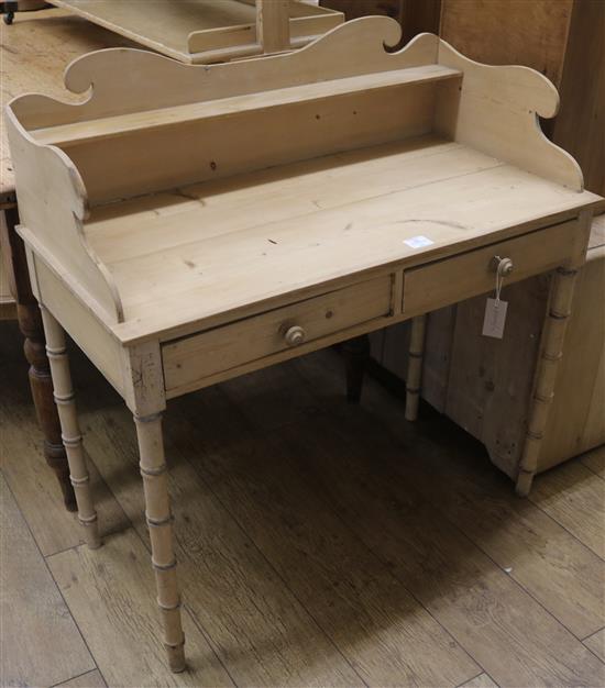 A pine washstand, W.92cm